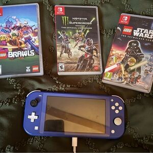Nintendo Switch Lite - Vibrant Blue + Games